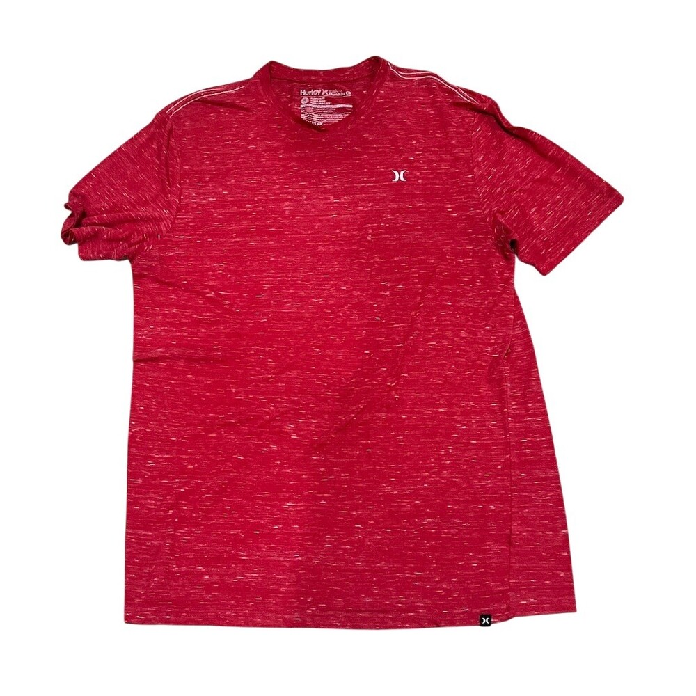 Hurley T-Shirt Men'XL Size XL Red Heathered Short Sleeve Crew Neck Logo